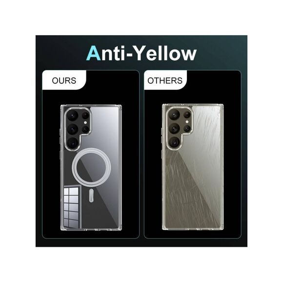 Magnetic Case for Galaxy S23 Ultra - Crystal Clear Case - Picture 5 of 7